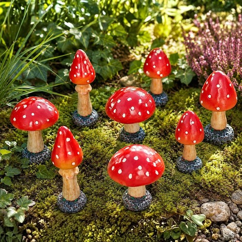 Garden toadstool ornament set - toadstool,