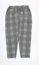 Womens Black Plaid Polyester