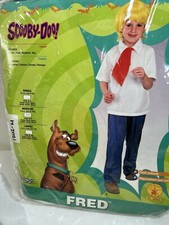 Scooby-Doo FRED Costume Cosplay Sz Med 8-10 for 5-7 yrs old w/ Wig