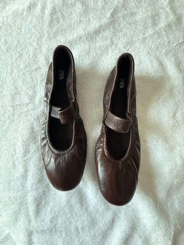 Zara leather ballerinas - zara,