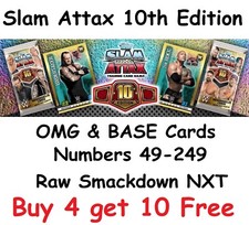 WWE Slam Attax 10th Edition Base & OMG Cards Numbers 49-249 New Stock