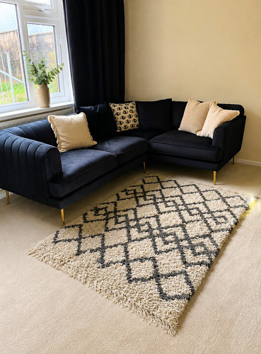 Dfs black fabric corner sofa - black,