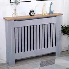 White Radiator Cover Cabinet Small Large Modern MDF Slat Wood Grill Furniture