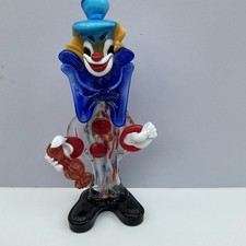 Vintage Murano Glass Clown Figurine Multicoloured Handcrafted Decorative - VGC