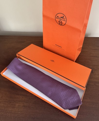 Hermes faconnee tie purple - hermes, h