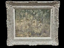 Oil On Canvas Painting By John Beauvais 1942-1998 “Ladies At A Table “