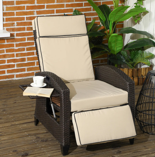 Rattan reclining chair garden - rattan,