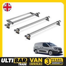 Vauxhall Combo Roof Rack for 2018+ [L2] 3x Roof Bars & Roller Van Guard Trade