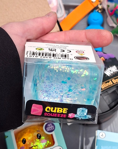 Glitter ice cube squeeze toy - glitter,