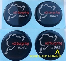 ASTRA VXR NURBURGRING ALLOY WHEEL CENTRE DOMED STICKERS X4 YOUR BUILD NO 65mm