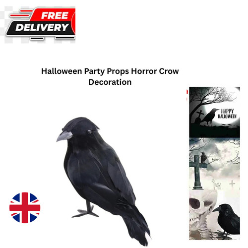 Realistic black crow halloween - black,
