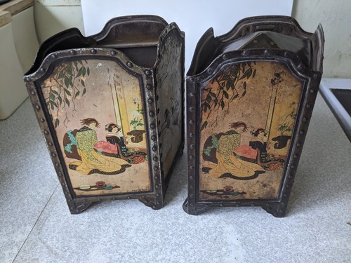 Pair antique huntley palmers - huntley,