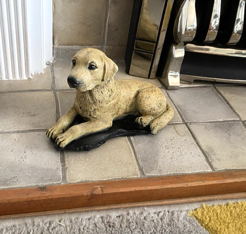 Golden labrador stone statue - labrador,