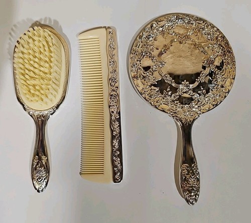 Vintage silver plated vanity - silver,