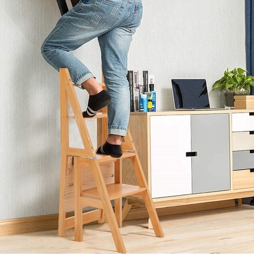 Wood ladder stool steps - 4,
