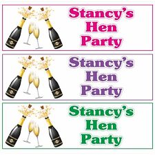 2 Personalised Hen Party Banner Decoration, Any Name Hen Party Banners UK