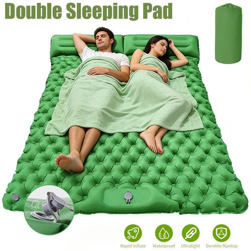 Inflatable double camping mat - inflatable,