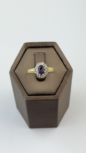 Amethyst and diamond 9ct - amethyst,