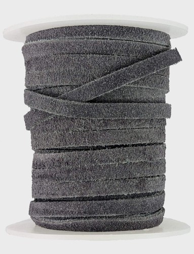 Grey flat suede leather - suede,