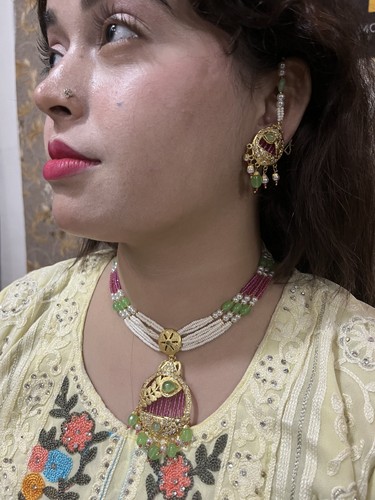 Jaal ruby green jadau - jaal,