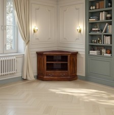 Mahogany Corner TV  Cabinet  with drawer - Solid mahogany Wood    