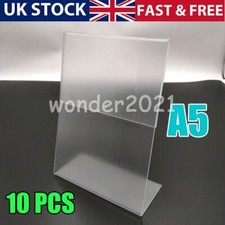 10PCS A5 Acrylic Menu Holder Perspex Poster Display Stand Sign Holder Christmas