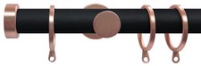 Swish SOHO, Woodgrain / Rose Gold metal Curtain Poles, 28mm Pole, Classic Stu...