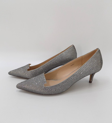Kitten heel silver shoes 5 - silver, uk