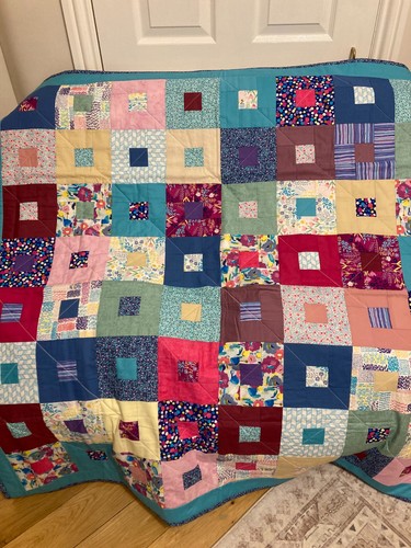 Patchwork quilted throw - quilted,