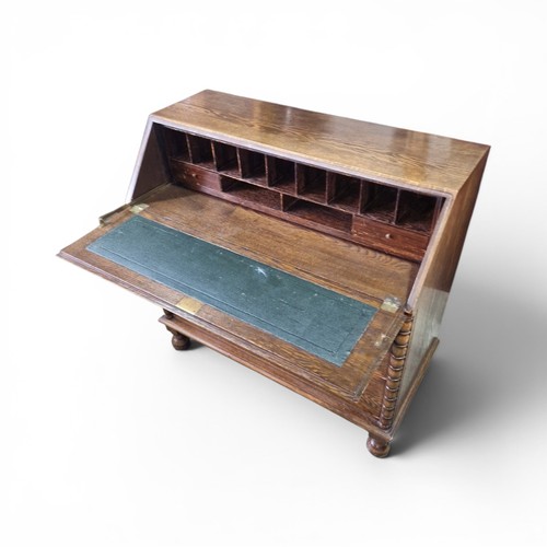 Antique oak bureau writing - oak,