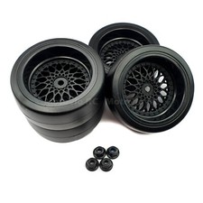 1/10 RC Drift Wheels Black BBS Style Tamiya TT02 TT02D TT01 FTX Banzai 9mm os