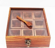 Sheesham Wood Spice Box – 9