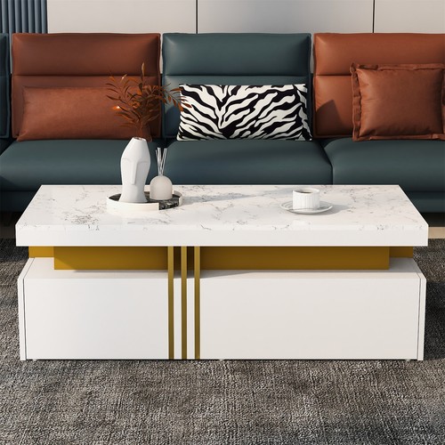 White coffee table - white, with