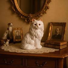 Vintage White Persian Cat
