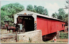 Greetings From Pennsylvania Dutch Country Soudersburg Covered Bridge PA Postcard