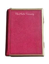 RED LEATHER VICTORIAN PHOTO ALBUM CDVS WORKING CLASP TRADER LABEL NOTTINGHAM 