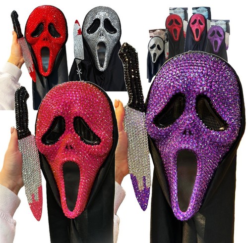 Deluxe jeweled scream mask - scream,