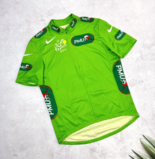 Nike Tour de France 2011 Cycling Jersey PMU 1/4 zip Green size Medium