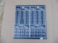 HARRISON M300 IMPERIAL FEED & SCREW CUTTING INSTRUCTION PLATE 4 TPI