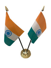 India Indian 2 Flag Flags Desk
