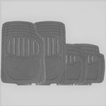 Grey rubber carpet set 4 - grey,