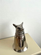 Rare Vintage  Fox Head Silver Plated Large  Stirrup Cup , made in Italy
