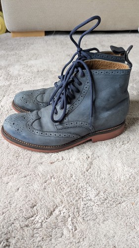 Grenson brogue boot blue - boot,