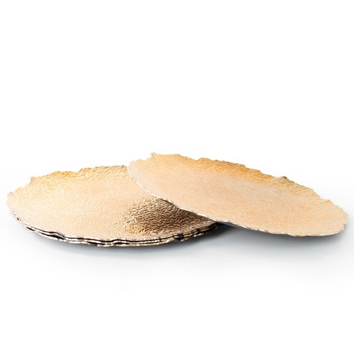 Deluxe gold charger plates set - gold,