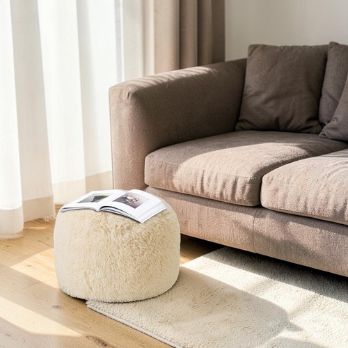 Faux fur beanbags round - beanbags,