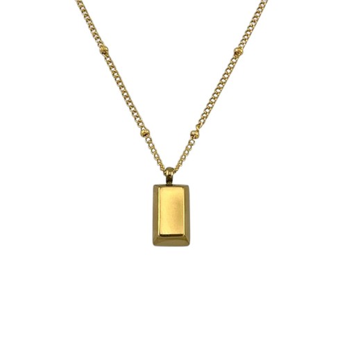 Gold bar pendant necklace - gold,