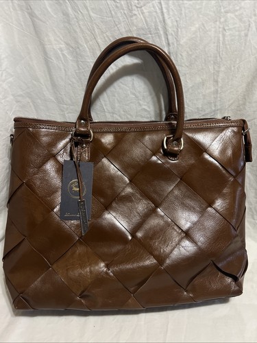 Ashwood leather weaved satchel - ashwood,