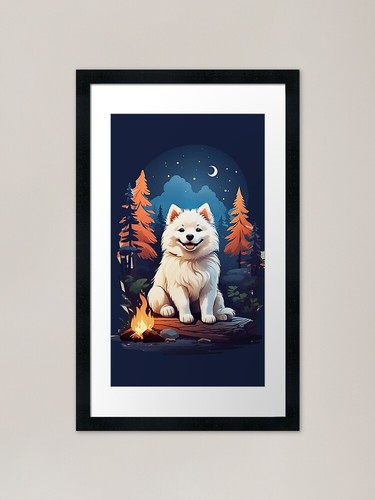 Sweet smiling samoyed - puppy, at
