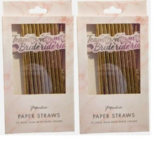40 Team Bride Gold Straws Hen Party Accessories Hen Party Straws