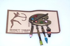 Artisan BENNETT TOBIAS Laguna Hills Ca Painters Palette Pin Brooch w card